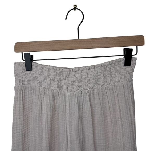 MICHAEL STARS Medina Smocked Waist Cropped Pant Cement Large NWT - Picture 4 of 10